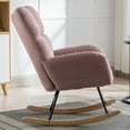 thumbnail image 4 of Sesslife Comfy Rocking Chair for Nursery, Glider Chair with High Backrest, Armrests & Upholstered Pad, Bedroom Nursery Rocker Chair for Baby & Kids, Pink, 4 of 6