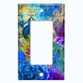 thumbnail image 5 of Metal Light Switch Plate Outlet Cover Peacock Crown Flower Damask PEA004, 5 of 13