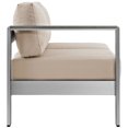 thumbnail image 2 of Modern Contemporary Urban Design Outdoor Patio Balcony Left Arm Corner Sofa, Beige, Metal Aluminum, 2 of 4