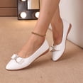 thumbnail image 6 of Samdudou Flat Shoes for Women Closed Toe Pointed Slip On Ballet Flats Elegant Sparkly Rhinestone Bowknot Embellishment Casual Office Work Evening Dressy Footwear, 6 of 8