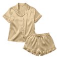 thumbnail image 6 of Wensltd Pajama Set Short Sleeve for Women Summer Loose Fit Elegant Style Breathable Button Down Sleepwear Multiple Colors, 6 of 6