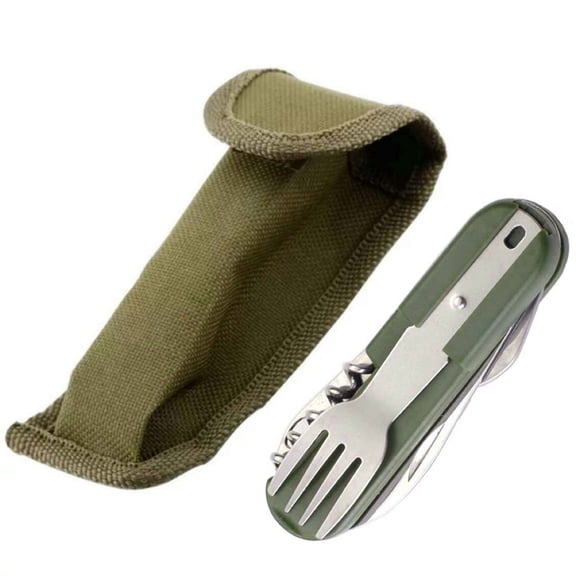 Upgraded Portable Outdoor Camping Cutlery Set Foldable Knife Fork And Spoon Combo Multifunctional Travel Utensils Trioes