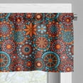 thumbnail image 3 of Ambesonne Mandala Valance Pack of 2, Circular Nested Floral Form, 42"X12", Vermilion Ruby Sky Blue, 3 of 5