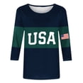 thumbnail image 5 of Vetsdori American Flag T Shirts for Women July 4th Summer Pullover Red White and Blue 3/4 Sleeve Casual Crew Neck,Independence Day Juniors Tops Fashion, 5 of 5