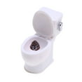thumbnail image 4 of Pink White Silver Dollhouses Toilet Miniature Plastic Model Flushing Noise Feature Realistic Bathroom Furniture Decors, 4 of 8