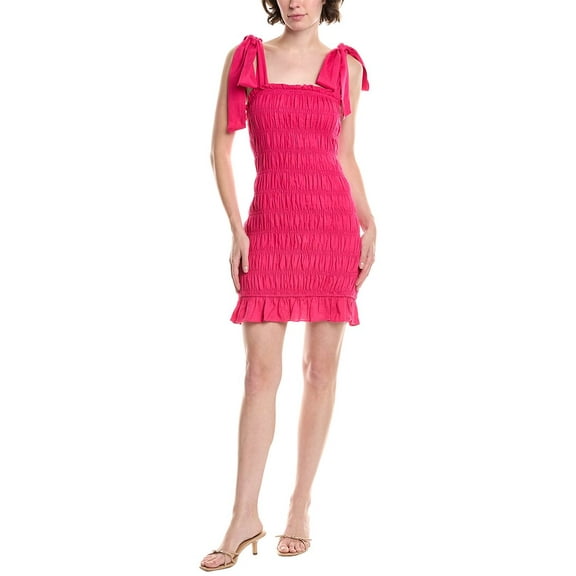 Endless Rose womens  Bow Linen-Blend Mini Dress, xs, Pink