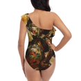 thumbnail image 5 of Picia Elegant Still Life Roses Pattern Women's One Piece Swimsuits,One Shoulder Swimwear Asymmetric ,Ruffle Monokinis Bathing Suits,High Waisted Flattering Bathing Suits-XX-Large, 5 of 8