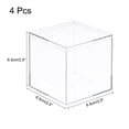 thumbnail image 2 of Uxcell 4Pcs Caja de Almacenamiento de Plástico Acrílico Transparente Cuadrada con Tapa para Pequeños Artículos 2.4x2.4x2.4, 2 of 5