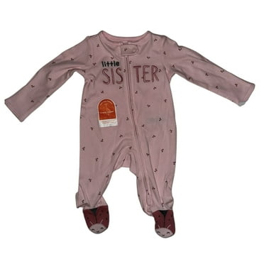 Baby Little Sister 2-Way Zip Cotton Sleep & Play Pajamas