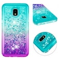 thumbnail image 3 of SOATUTO For Samsung Galaxy J3 2018 Case Samsung J3 V Core Case Sparkle Glitter Flowing Liquid Quicksand with Shiny Bling Diamond Women Girls Case Samsung Galaxy J3 Star / J3 Prime 2 - Green+Purple, 3 of 7