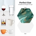 thumbnail image 6 of Gaeub Green And Gold Marble Print 4 Pcs Leather Coasters for Drinks ,Drink Coasters Sets,Drink Table Cup Coasters for Living Room Kitchen Coffee Decor-Hexagon, 6 of 6