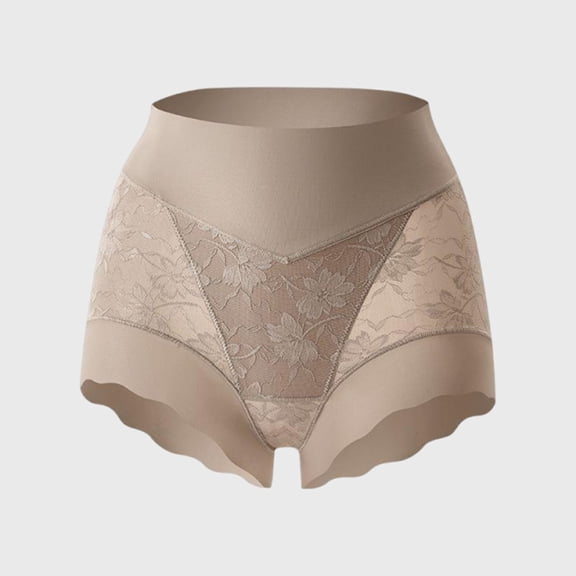 Levmjia Women's Underwear Seamless Breathable High Waist Panties Lace Trim Comfortable Shaping Briefs For Daily Wear And Sleep Soft Modal Fabric