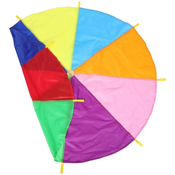NICEXMAS Colorful Design Rainbow Gym Parachute 200X200In for Children and Families Sensory Training 1Pack