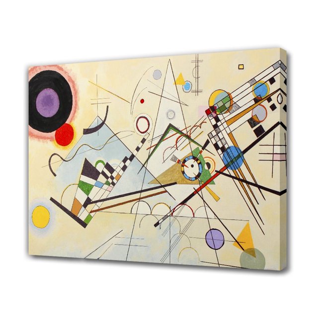 Póster en lienzo Composición VIII de Wassily Kandinsky, decoración para dormitorio, paisaje deportivo, decoración para oficina, regalo, estilo marco, 40 x 60 cm