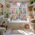 thumbnail image 4 of Spring Gnomes Kitchen Curtains 63 Inch Length, Farmhhouse Floral Botanical Blue Plaid Tiers Curtains for Living Room Berdoom Bathroom, Light Filtering Drapes Window Treatment 2 Panels 42"Wx63"L, 4 of 8