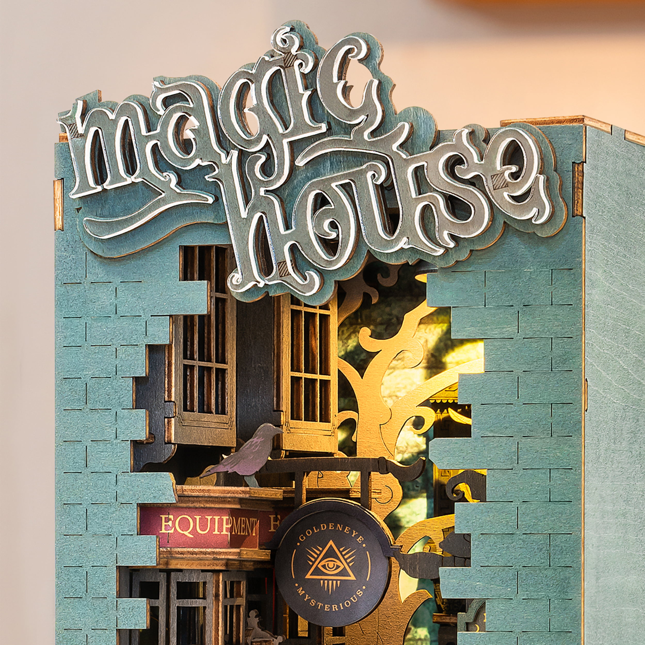 Robotime 3D Jigsaw Puzzle Wooden Model Building Kit DIY Dollhouse Book Nook  Bookshelf Insert Decor Alley Miniature Kit 