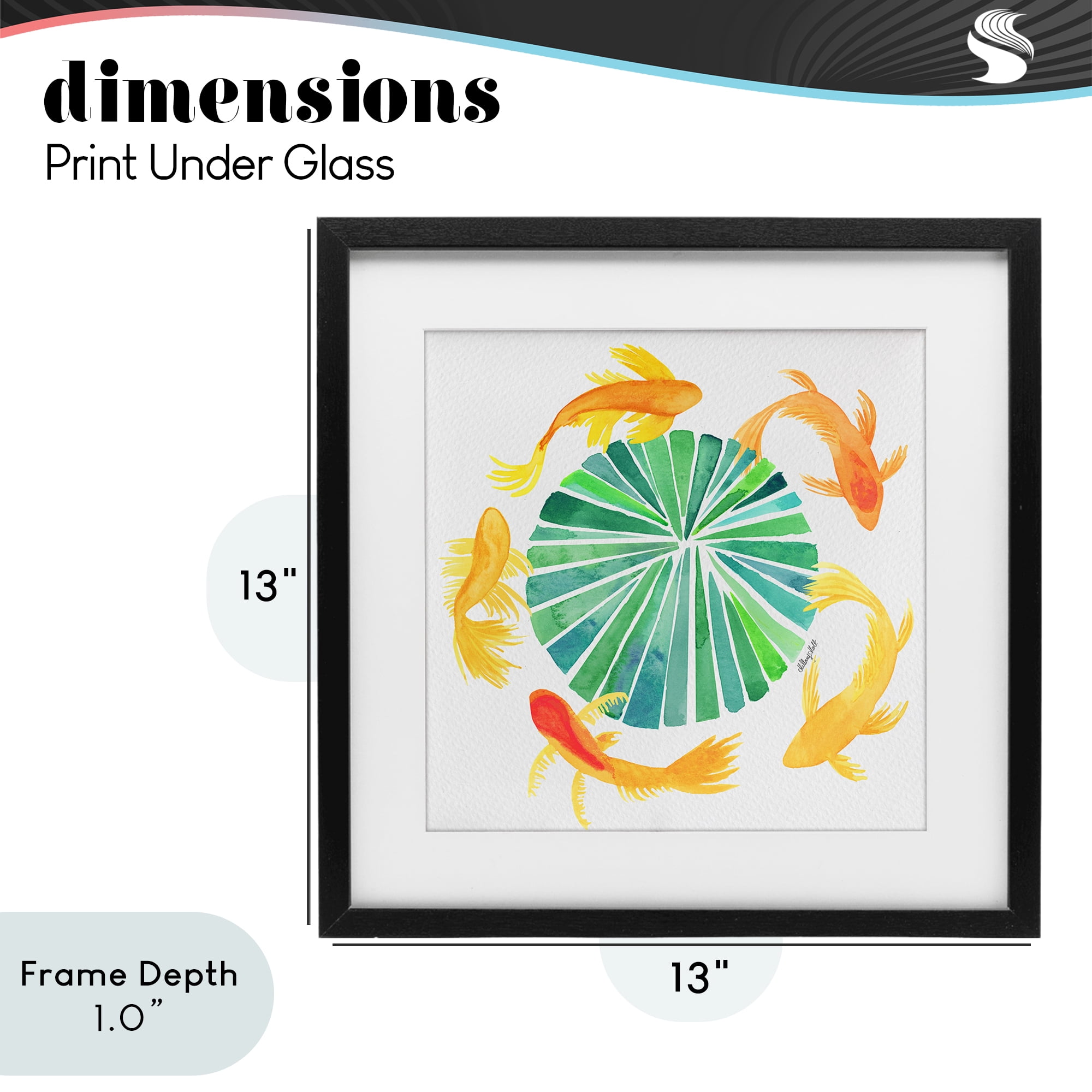 Stupell Industries Lotus Garden Orbital Fish Black Framed Print Under Glass, design by Hillary Holt