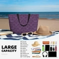 thumbnail image 3 of Yiaed Retro Florals Purple Print Large Capacity Beach Travel Bag - Waterproof Zipper Vacation Tote for Sandproof Storage, and Camping, 3 of 5