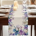 thumbnail image 3 of Table Runners 90 Inches Long Dress Scarves, Blue Purple Flowers Farmhouse Coffee/Dining/Kitchen Table Runner for Living Room, Spring Seasonal Botanical Florals 13x90 Inch, 3 of 9