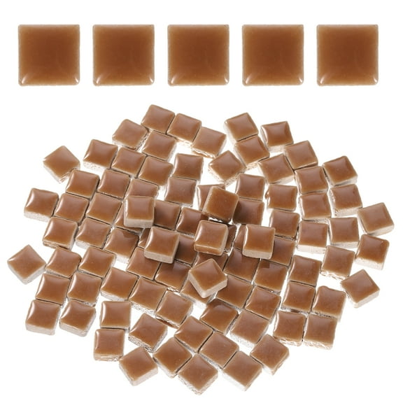 205pcs Square Ceramic Mosaic Tiles, Bulk Stained Mosaic Tiles for DIY Art Crafts(200g, Light Tan)