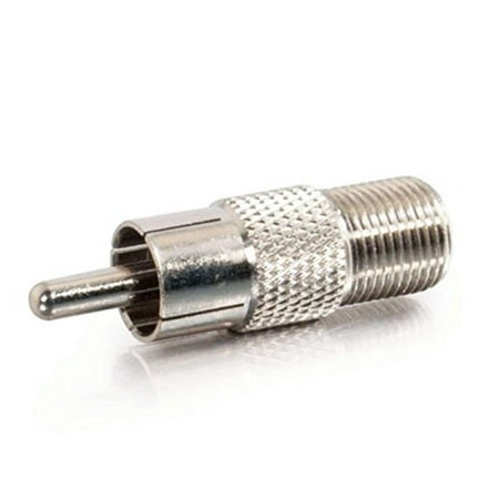 Converts Coaxial - C2G 27313 RCA Male to F-Type Female Video Adapter, TAA Compliant, Brass, Convert an F-type coaxial video connection to RCA composite video By C2GCables To Go