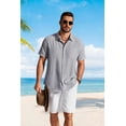 thumbnail image 5 of COOFANDY Men' Button Down Shirts Short Sleeve Casual Shirt Summer Beach Textured Shirts, 5 of 6