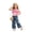 Pink, variant on Outfits for Girls 2 Piece Solid Print Square Neck Sleeveless Tank Top And Wide Leg Trousers Daily Wear Baby Girls' Clothing Sets 2 Years-3 Years