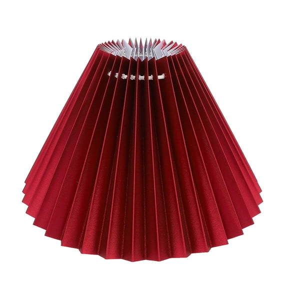 UPOUART 1Pack Red Pleated Cloth Lampshade for Table Lamp 24.00X24.00X16.00CM