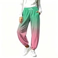 thumbnail image 4 of Xdegoge Sweatpants Women Ombre Casual Joggers High Waisted Athletic Fleece Lined Pants with Pockets Drawstring Loose Fit Workout Activewear Novelty Color Block, 4 of 9