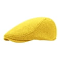 thumbnail image 2 of Men's Soft Cotton Newsboy Cap Lightweight Warm Vintage Classic Flat Cap Comfortable Breathable Autumn Winter Casual Hat by Yigetop Yellow One Size, 2 of 5