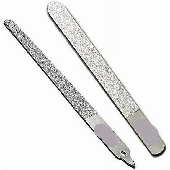 Welcome to my boutique! 6-Inch Diamond Deb Nail File, for Manicure, Pedicure, Grooming Foot Skin, Podiatric Foot Care Instruments, Stainless Steel (Pack of 2, 2025 Stock), Pouch