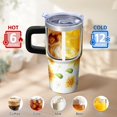 thumbnail image 6 of Sunflower 20oz Stainless Steel Tumbler with Handle and Straw – Insulated Travel Cup with Sliding Lid, 360° Full Wrap Printed Mug for Home, Outdoor & Sports Use, Foral, 6 of 6