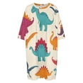 thumbnail image 4 of Colorful Dinosaur Sleepshirts For Sleeping Travels Loose Sleepdress Pajama Dress Soft Nightdress Sleepwear, 4 of 7