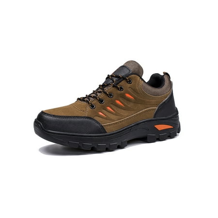 

Lacyhop Men Comfort Shoe Lace Up Hiking Shoes Sport Sneakers Cold Weather Lightweight Trainers Warm Plush Lined Athletic Sneaker Brown 6