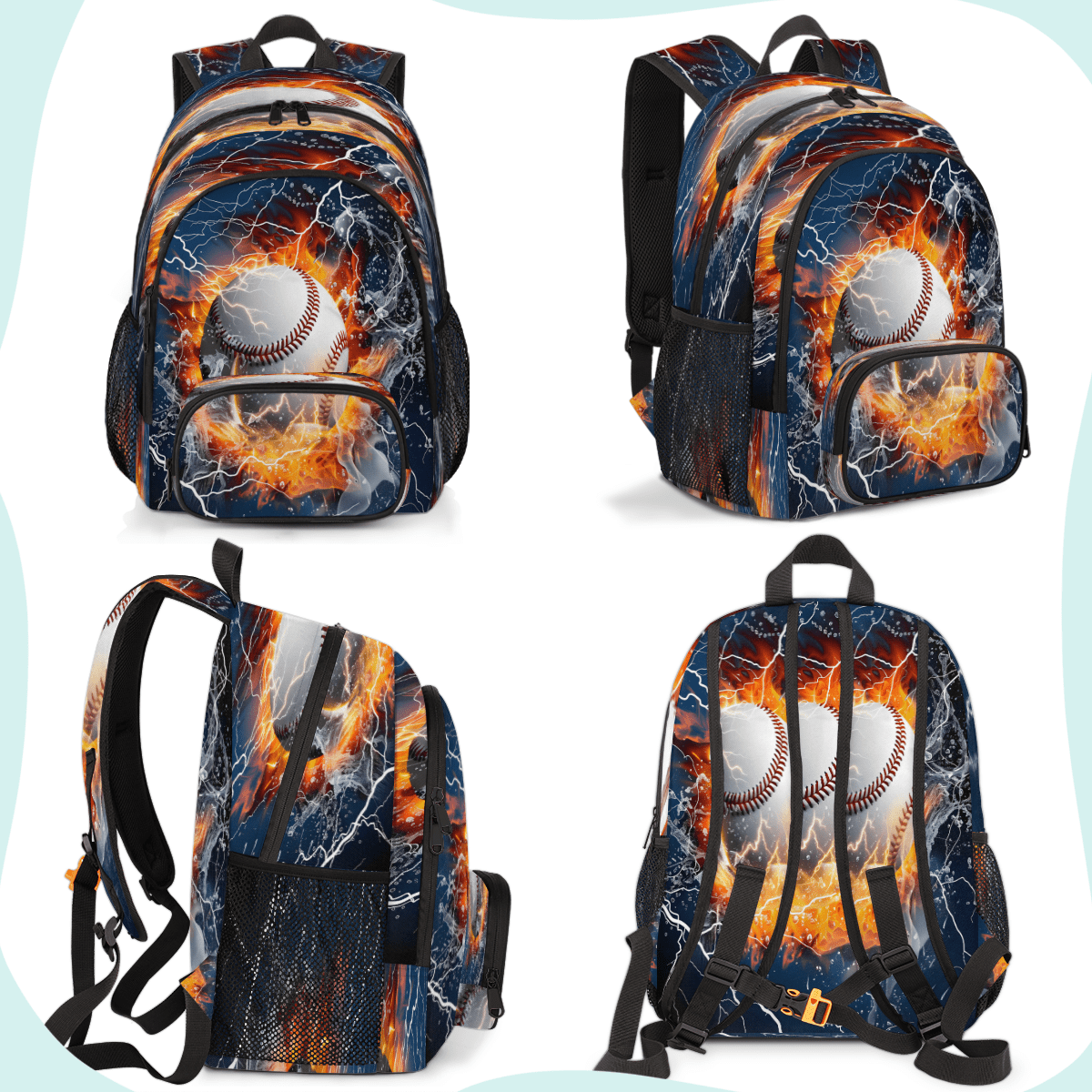 Herdesigns Sports Baseball Themed Laptop Backpack for Women Men, Work Computer Backpacks, 18.3 Inch Large Computer Nurse Teacher Bags Travel Casual Daypack