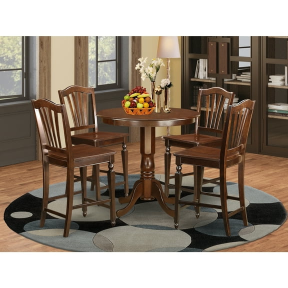 Kitchen Dinette Set 3 Piece Table & Chair Set - Round Pedestal Table & 4 Chairs