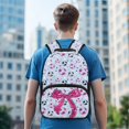 thumbnail image 3 of KUIFORTI Footaball Bow Kids Backpack Durable Boys School Bag with Side Pockets Adjustable Straps Suitable for Elementary Primary Middle Back to School Essentials Gifts, 3 of 7