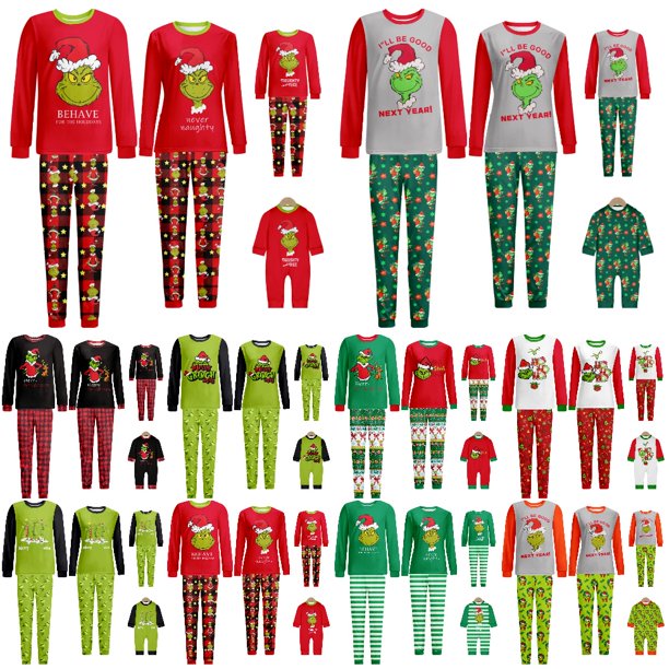 Dr. Seuss The Grinch Family Christmas Matching Pajamas Sets Boys Girls