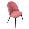 thumbnail image 3 of Dining Chairs Set of 4, Velvet Upholstered Comfy Living Room Chairs, Modern Vanity Chair with Ergonomic Backrest and Metal Legs for Dining Room Bedroom, Pink, 3 of 7