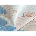 thumbnail image 4 of Ambesonne Cartoon Quilted Bedspread Set 3 Pcs, Little Twins in Pajamas, King Size, Pink Blue, 4 of 5