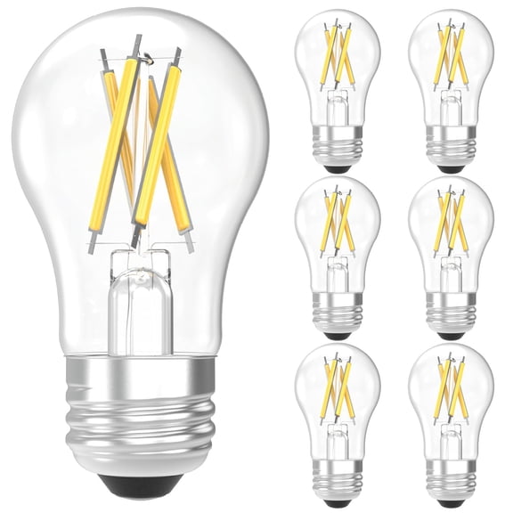 Sunco A15 Filament LED Light Bulbs, E26, 7W=60W, Dimmable, 3000K, 6 Pack