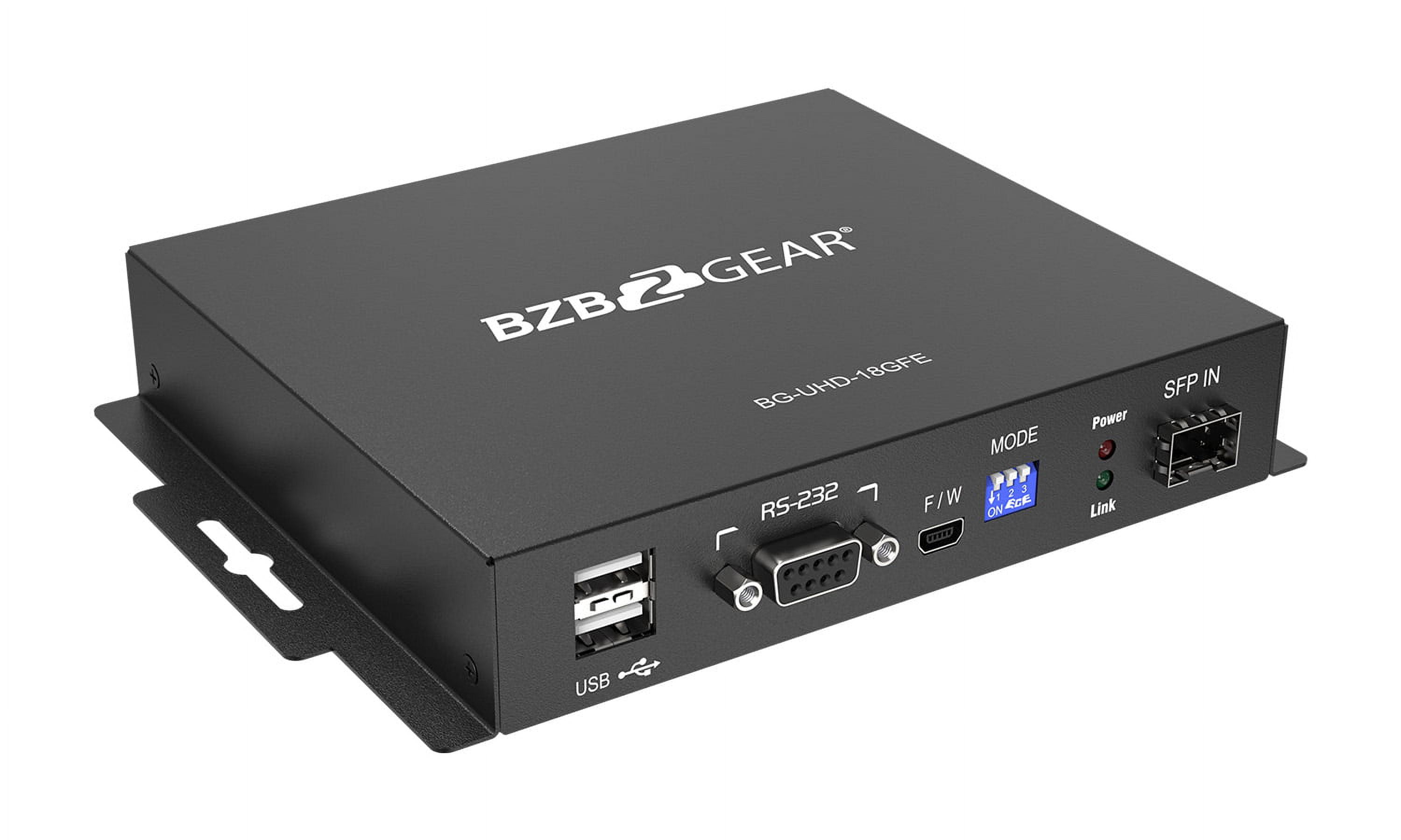 BZBGEAR 4K UHD HDMI USB KVM Extender Kit Over Fiber with HDR/2-Way IR/RS-232 (No SFP Module Included)