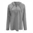 thumbnail image 3 of Ahdbta Women's Hooded Sweatshirts Solid Color Loose Fitted Pullover Tops Trendy 1/4 Zipper Long Sleeve Casual Tunic Shirts, 3 of 4