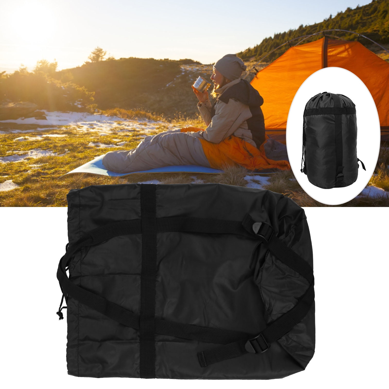 Sleeping Bags Storage Bag Portable Reusable Nylon Cloth Large Capacity Compressed Bag for Hiking Camping Outdoor Backpacking Walmart