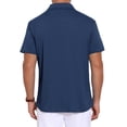 thumbnail image 3 of INSPIRE CHIC Men's Collared Short Sleeve Double Chest Pockets Outdoor Polo Shirt XL Dark Blue, 3 of 5