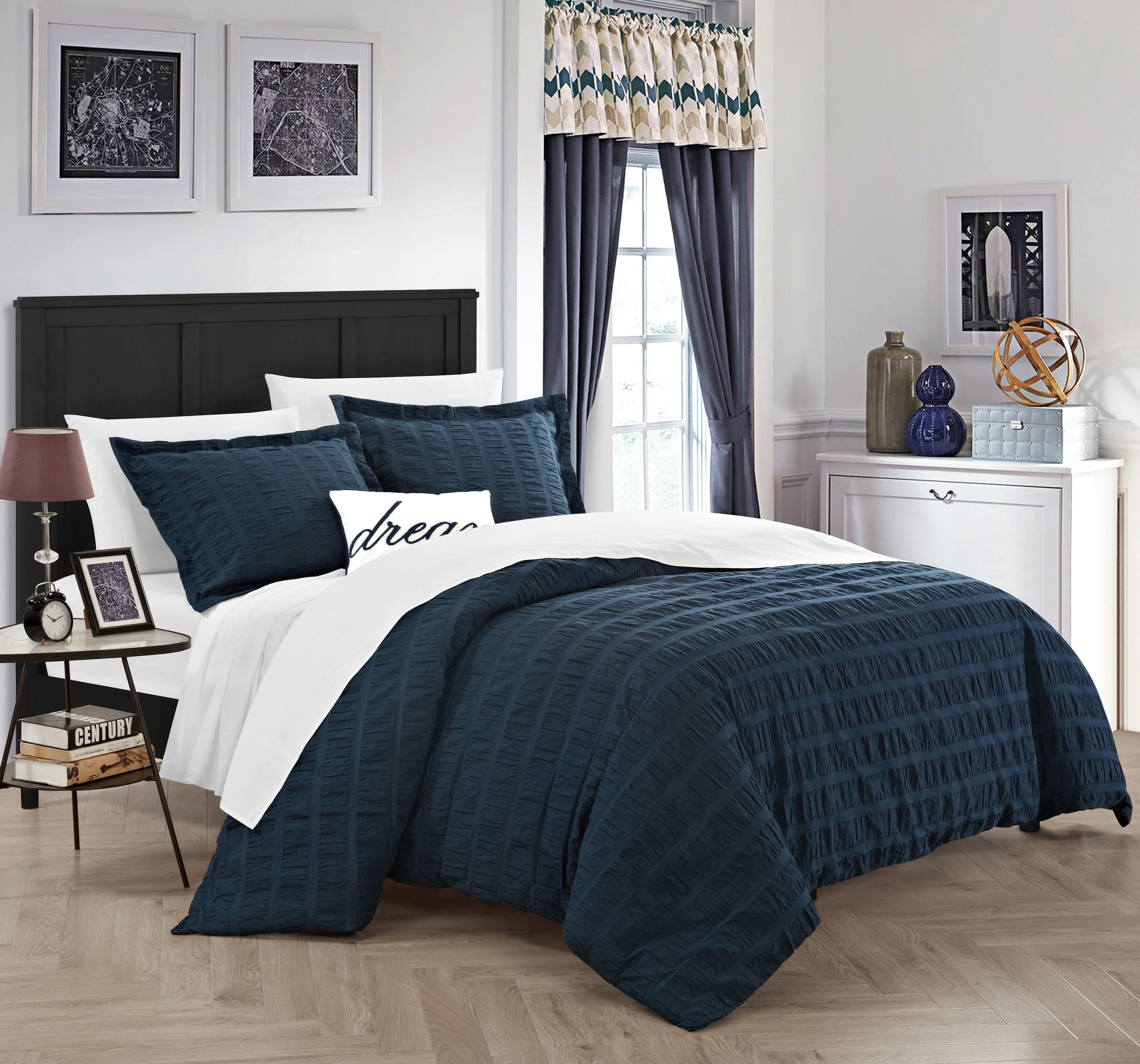 Chic Home DS3116 Amarillo Duvet Cover Set - King Size, White - 4 Piece