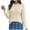 Beige, variant on Lilgiuy Women's Casual Long Sleeve Button Wave Neck Knitting Solid Color Pullover Top Crew Neck Sweater,White,8(L) Winter Clothes for 2022