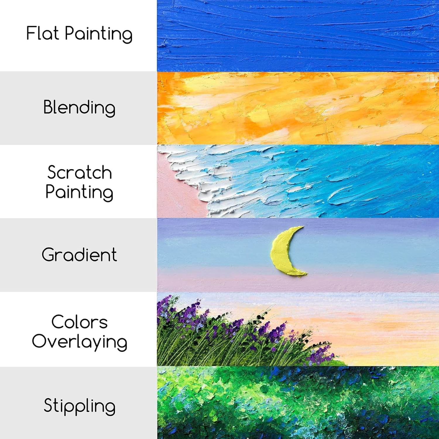 Soft White Oil Pastels: 6 Pcs Oil Pastels for Artists Beginners Adults - Smooth Oil Pastel Crayons for Art Supplies, Painting, Drawing, Blending, Layering, Shading