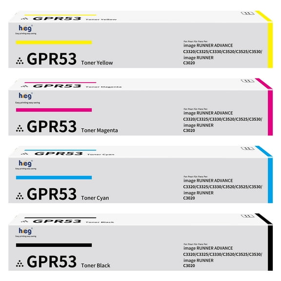 GPR53 GPR-53 Toner Cartridge Compatible For Canon GPR53 GPR-53 toner ImageRunner C3325 3330 3520 3525 3530 Set-Black Magenta Cyan Yellow 4 Packs