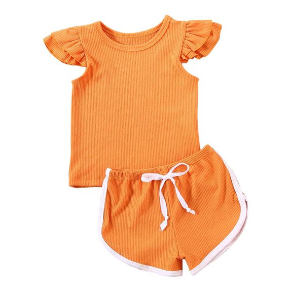 Mercatoo 12 Month 5 Years Old Clothes 2Pcs Toddler Baby Girl Clothes T Shirt Top Pants Shorts Summer Outfits Kids Casual Set